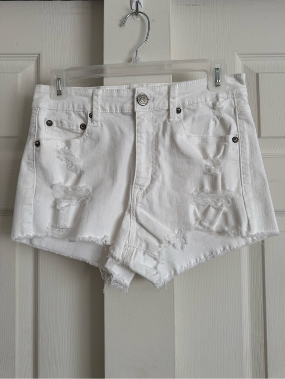 Aeropostale Denim White Ripped Shorts